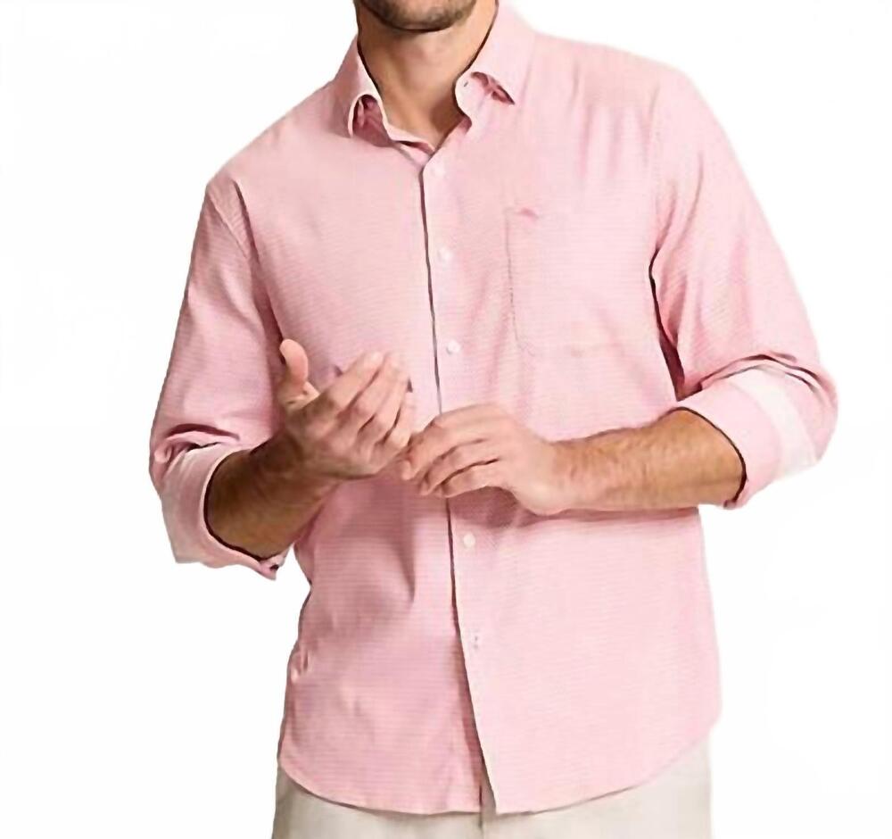 NEW TOMMY BAHAMA sarasota stretch ventura coast islandzone shirt in shellrosa